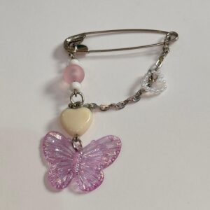 Pink Safety Pin Bag Charm