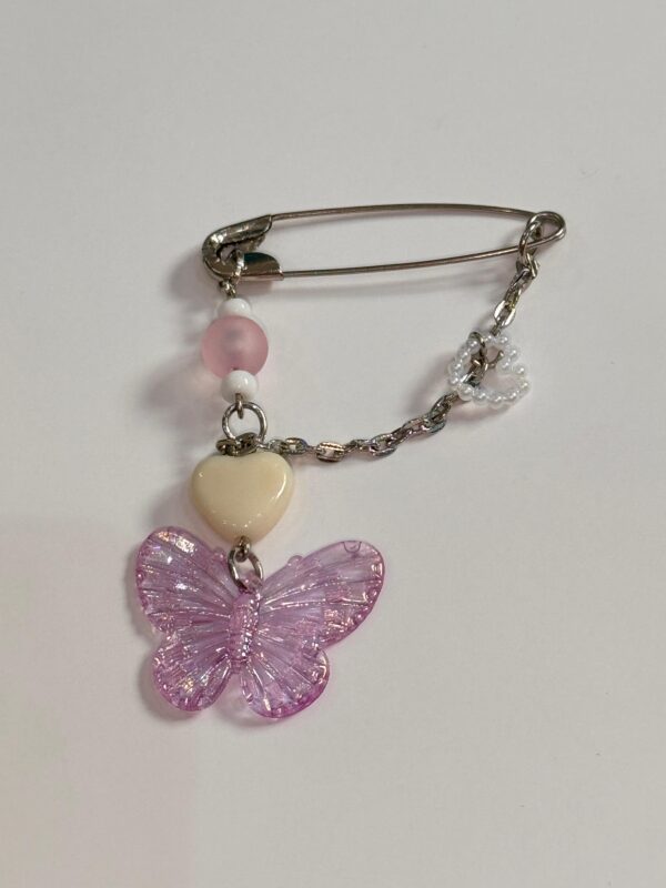 Pink Safety Pin Bag Charm