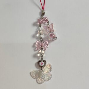Pink Butterfly Phone Charm