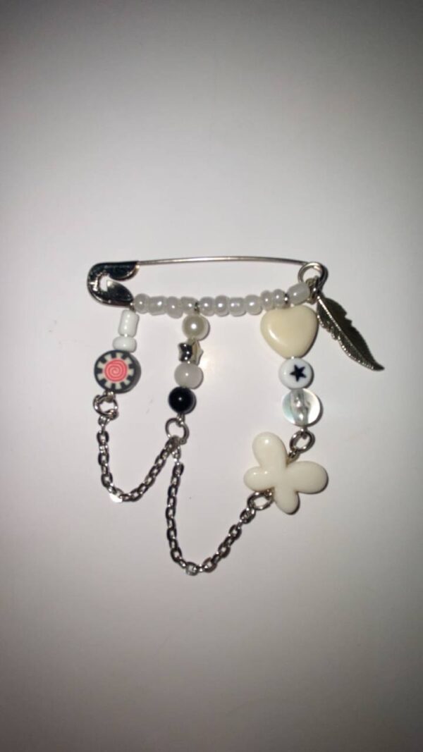 Black Safety Pin Bag Charm - Image 2