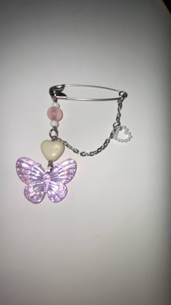 Pink Safety Pin Bag Charm - Image 2